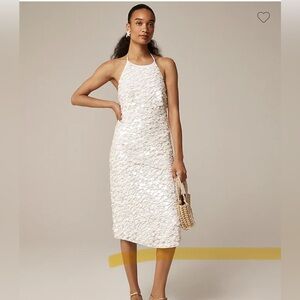 J. Crew Collection Ivory Sequin Midi Dress